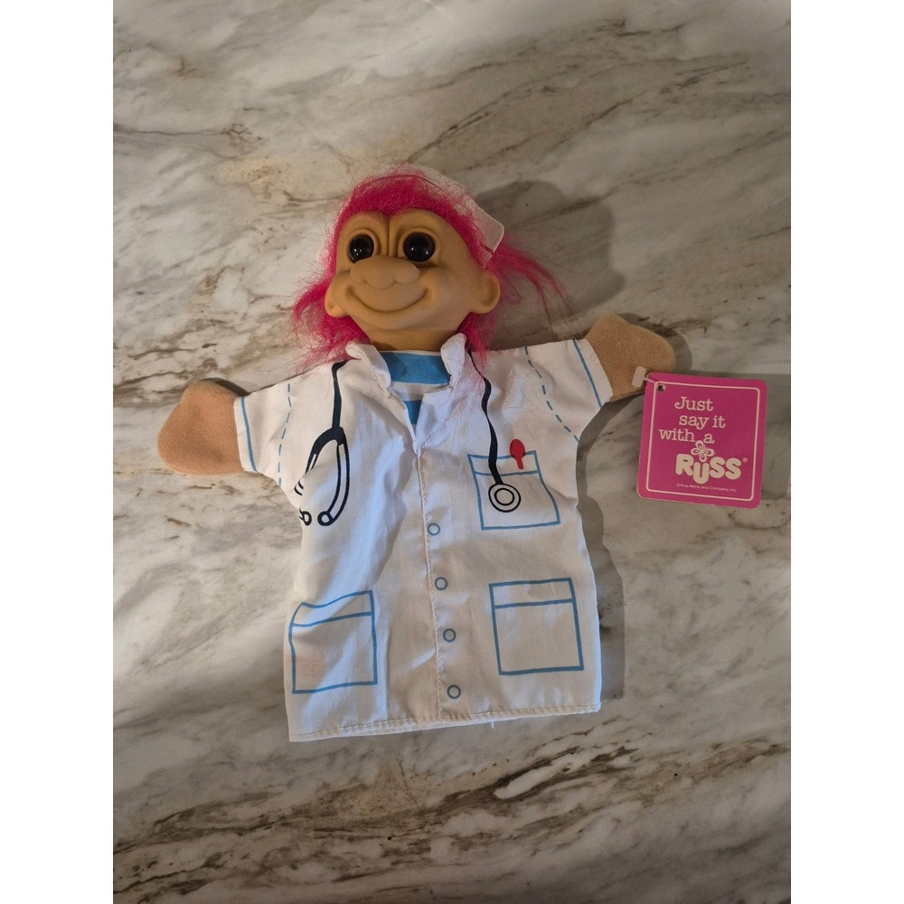 Russ Troll Doll Nurse / Doctor Hand Puppet